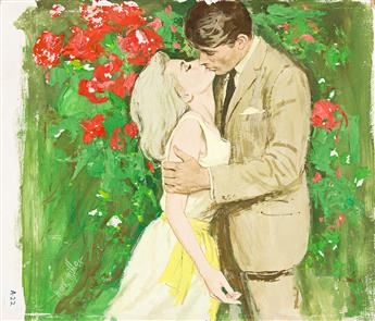 MARK MILLER Embrace by the rose bush.